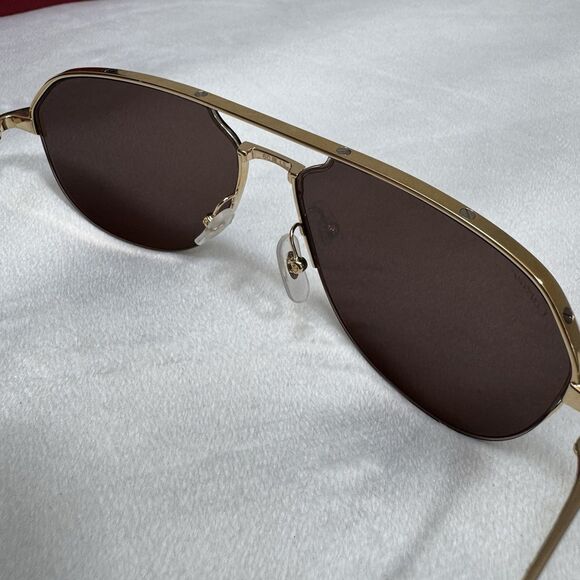 Cartier Santos De Cartier 24k Gold Aviator Sunglasses main image 13